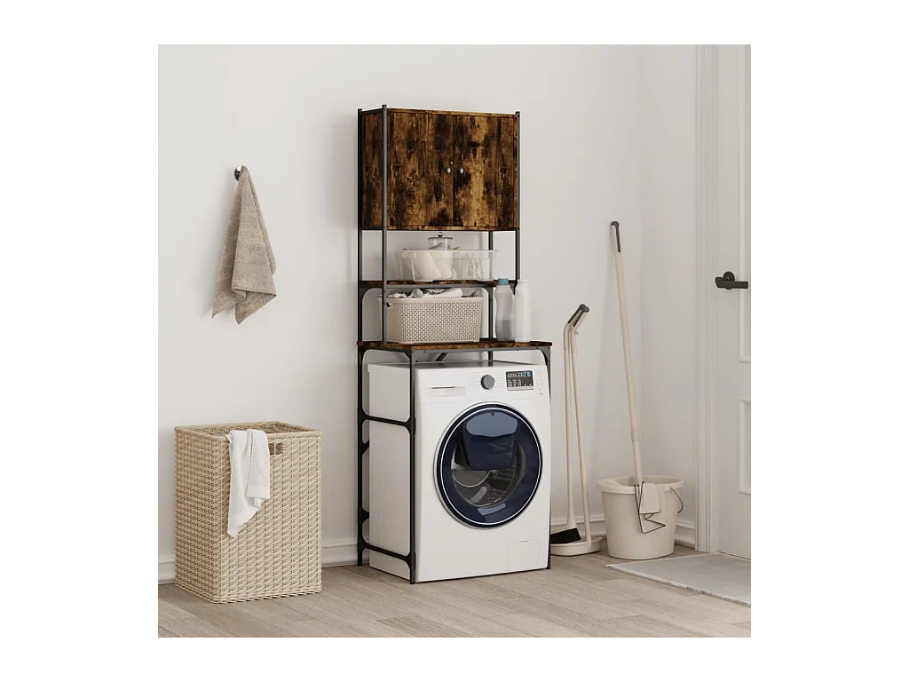 Armoire de machine à laver chêne fumé 68x48,5x194 cm FR31082