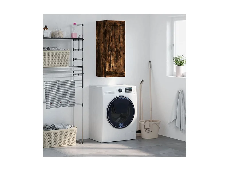 Armoire murale chêne fumé 34,5x34x90 cm bois d'ingénierie FR64836