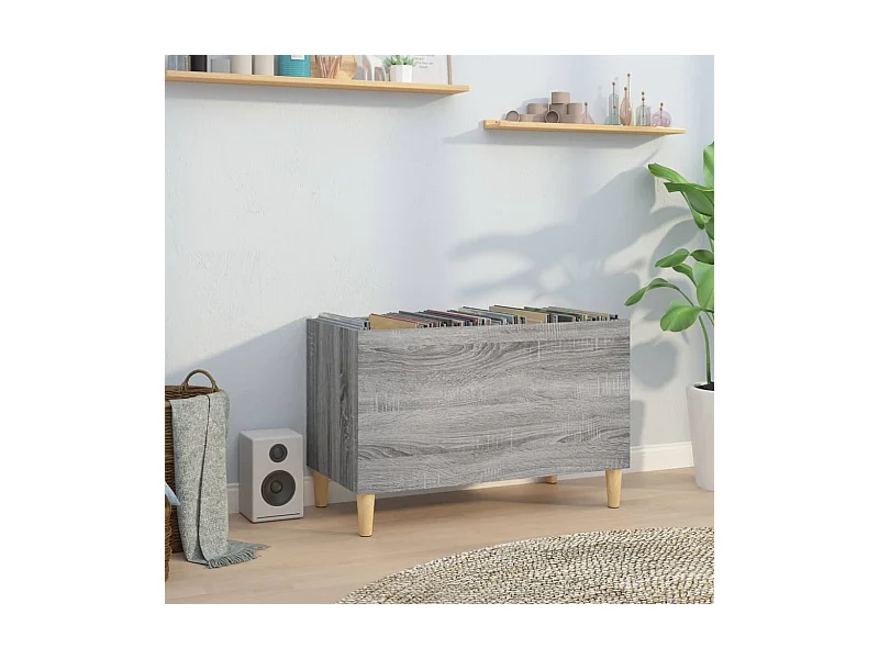 Mueble discos madera contrachapada gris sonoma 74,5x38x48 cm ES428735