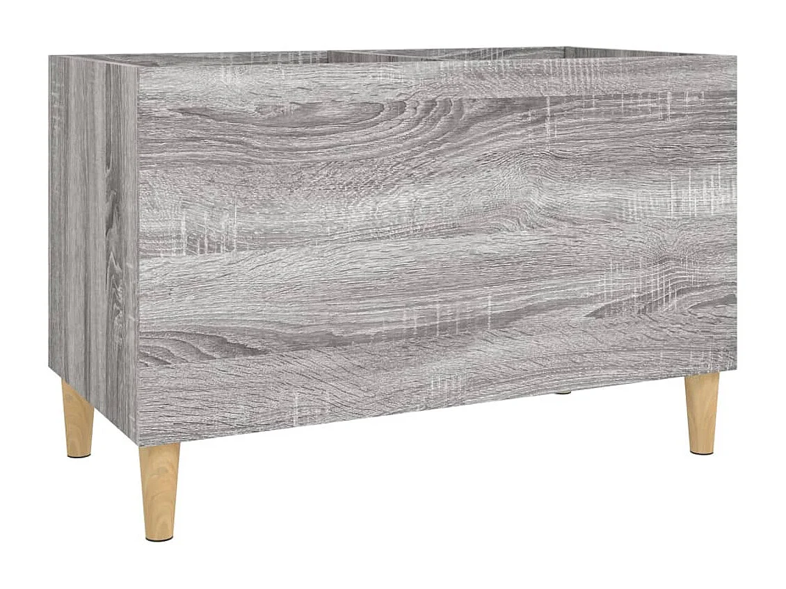 Platenkast 74,5x38x48 cm bewerkt hout grijs sonoma eikenkleurig BE536699