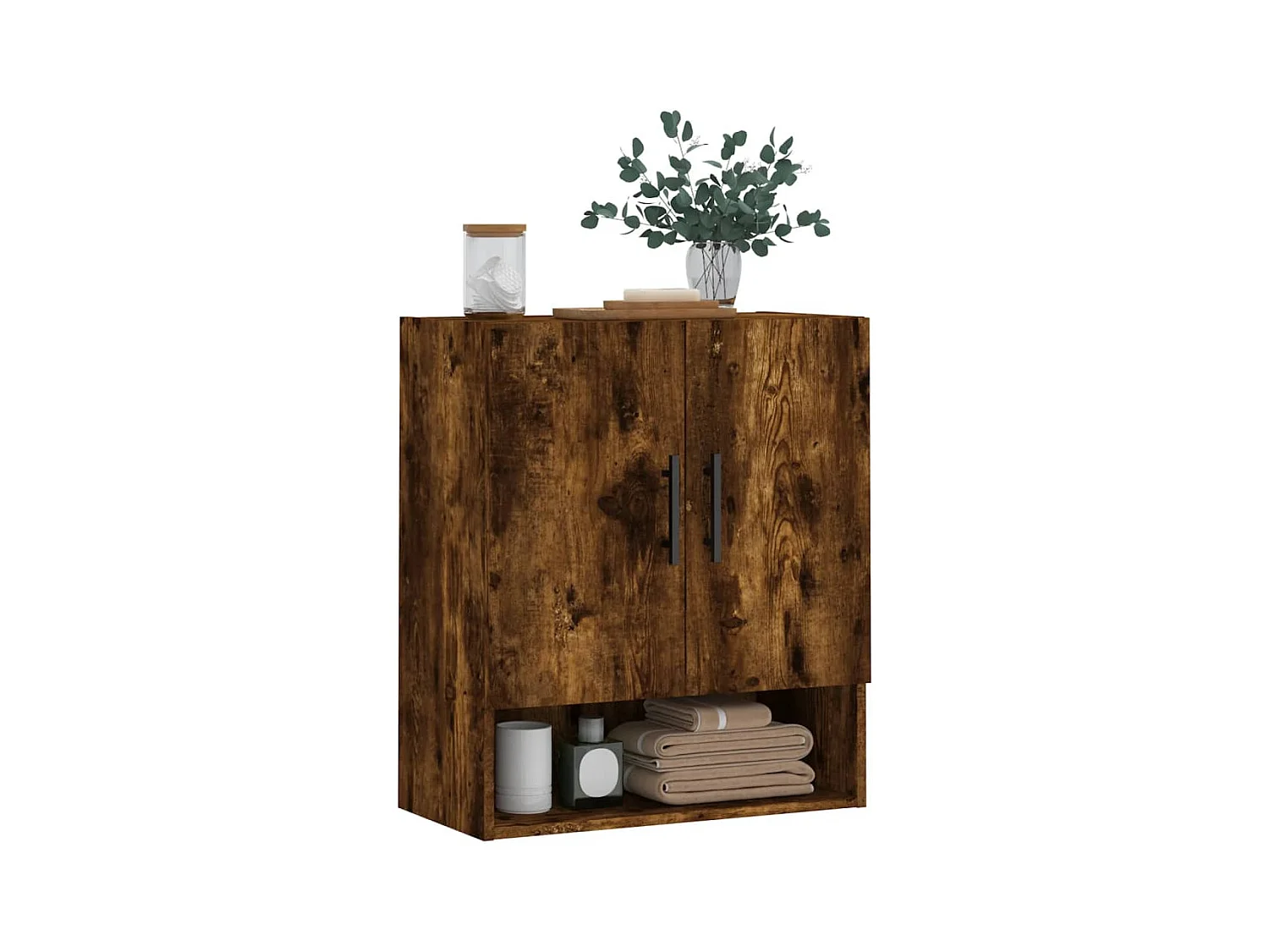 Armoire murale chêne fumé 60x31x70 cm bois d'ingénierie FR58797