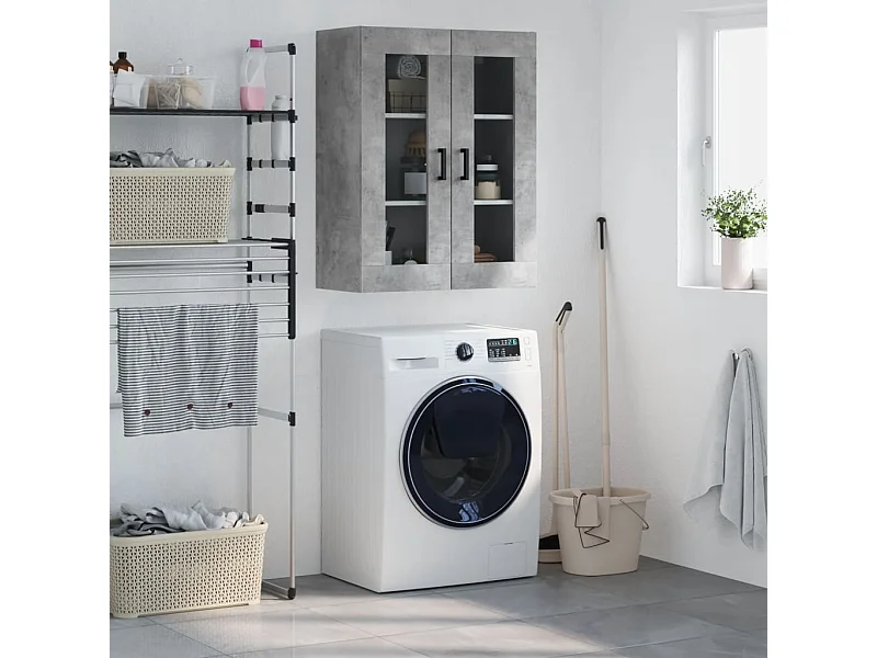 Armoire murale gris béton 69,5x34x90 cm FR97737