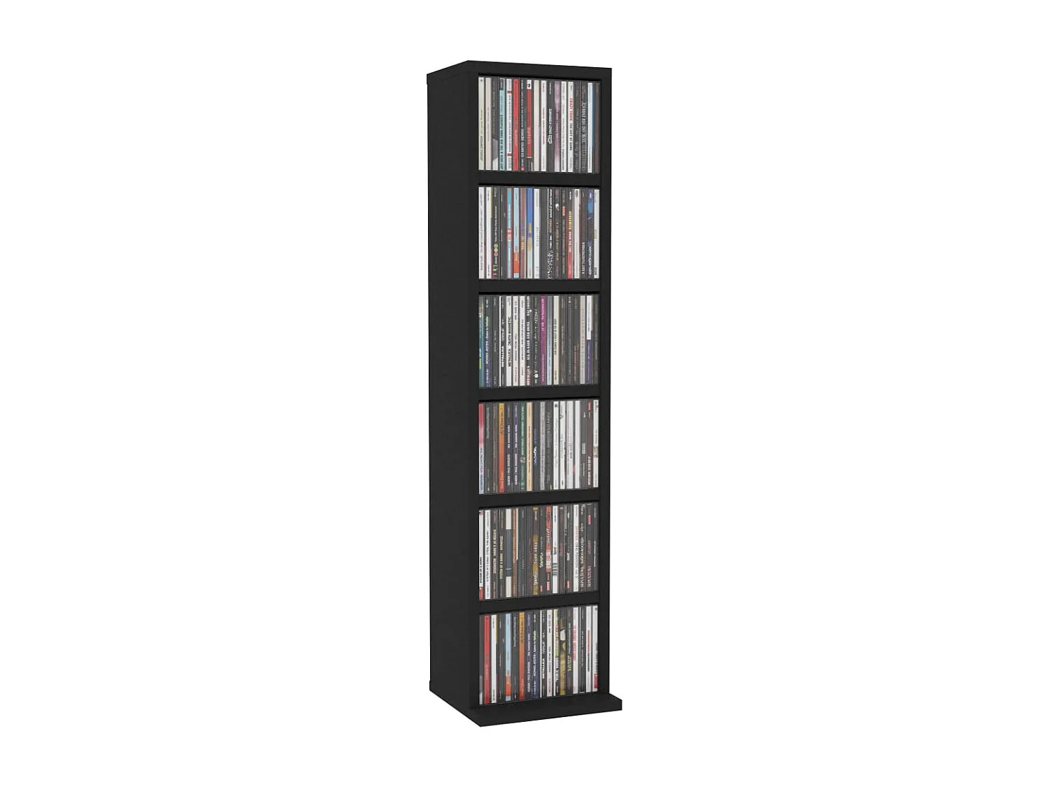 Armoire à CD Noir 21x20x88 cm Bois d'ingénierie FR98932