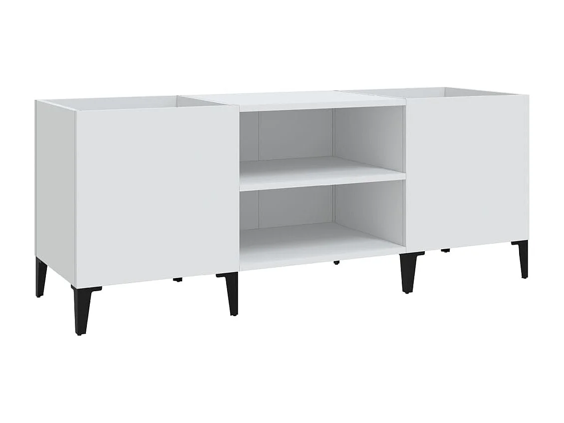 Armoire à disques blanc 121x38x48 cm bois d'ingénierie FR17545