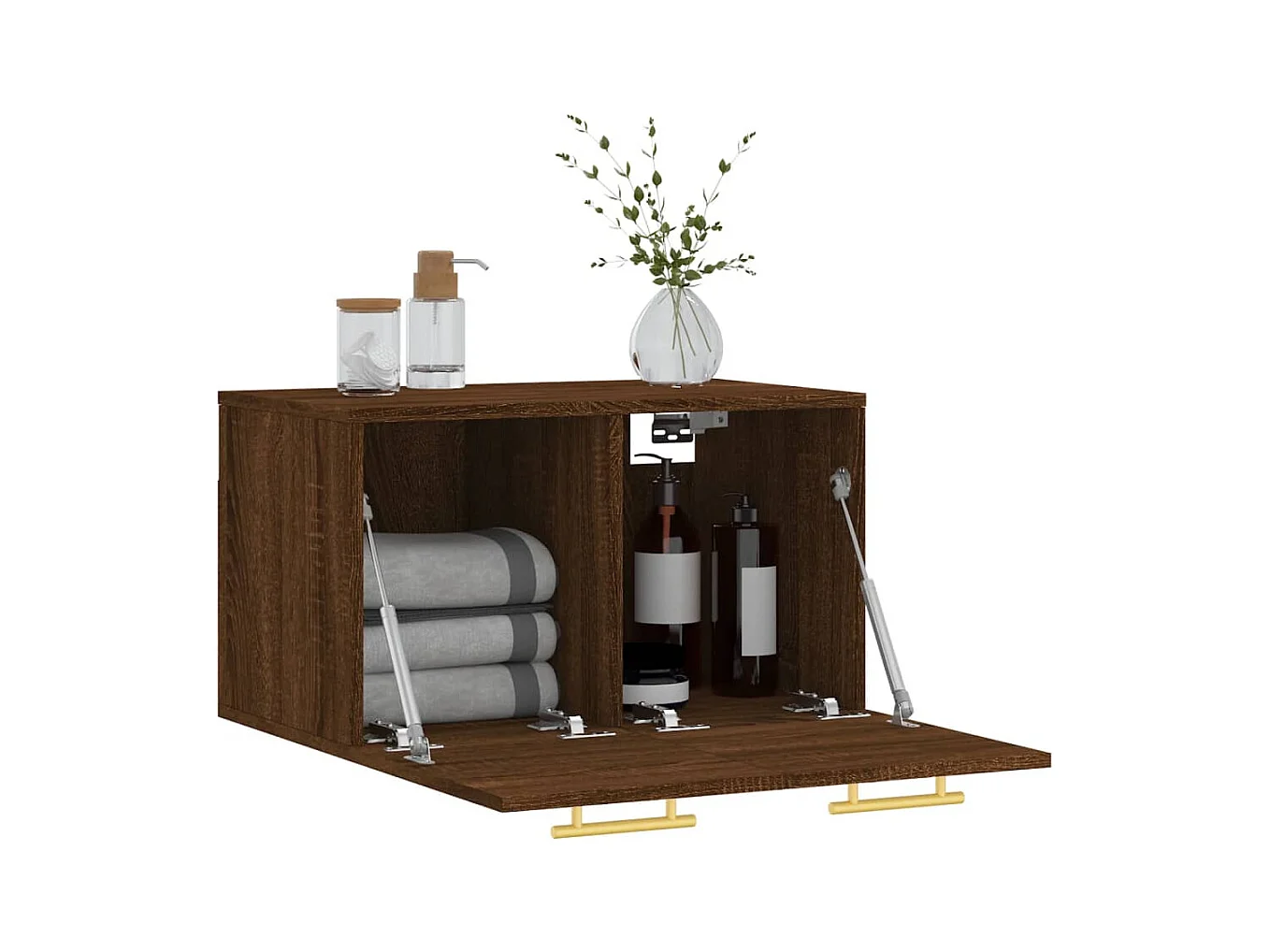 Wandkast 60x36,5x35 cm bewerkt hout bruin eikenkleur BE555578