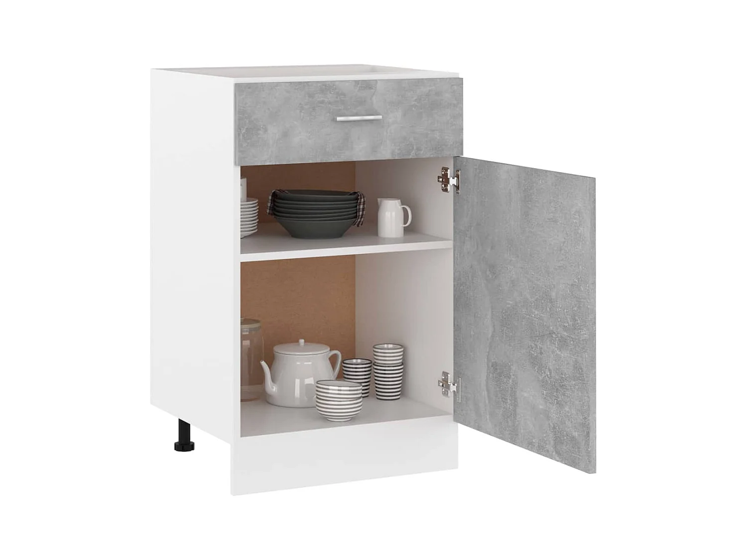 Armoire de plancher à tiroir Gris béton Bois d’ingénierie FR40306