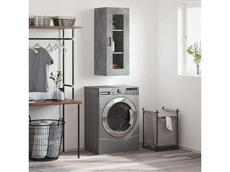 Wandkast 34,5x34x90 cm betongrijs BE557593