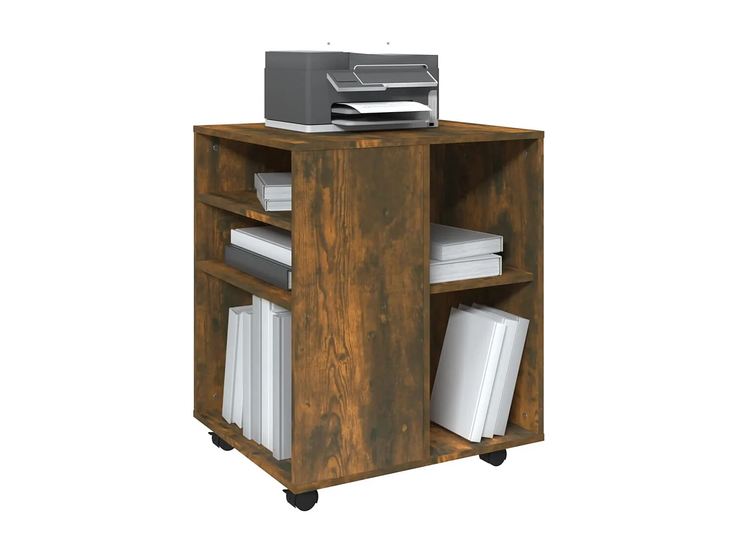 Armoire roulante Chêne fumé 60x53x72 cm Bois d'ingénierie FR55224