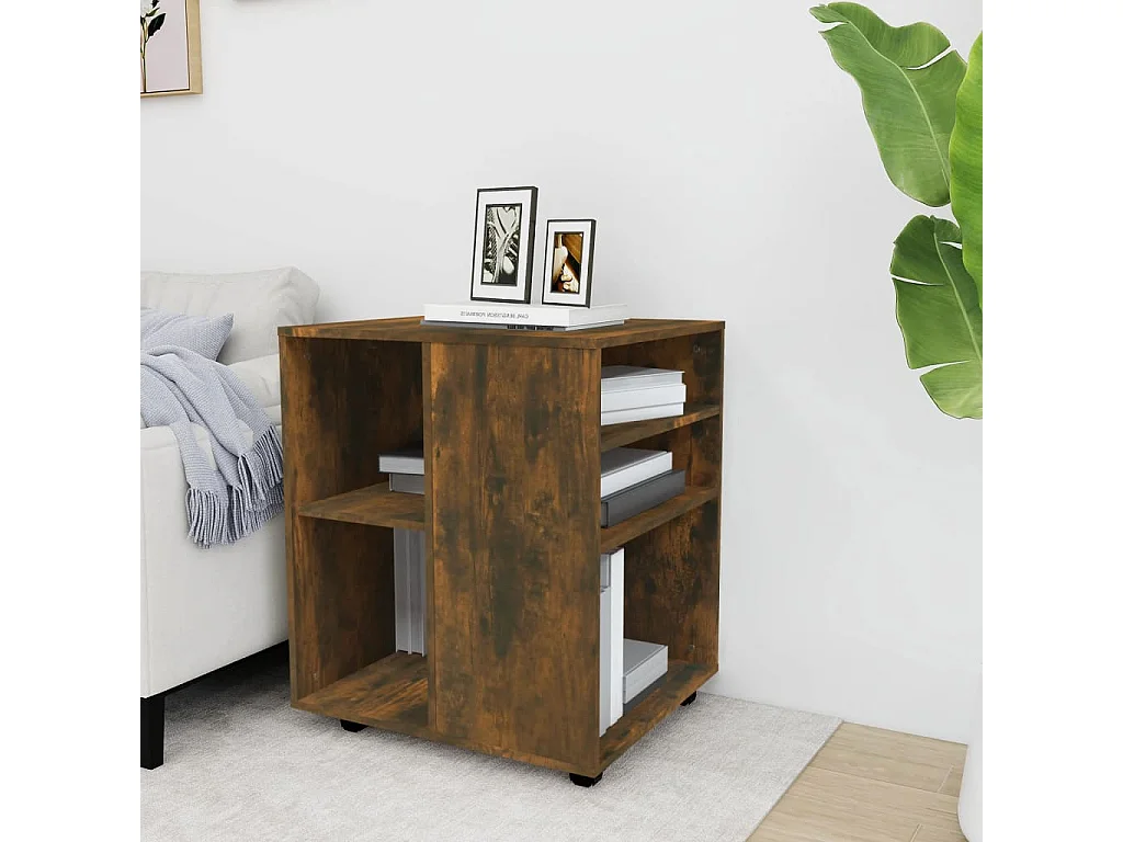 Armoire roulante Chêne fumé 60x53x72 cm Bois d'ingénierie FR55224