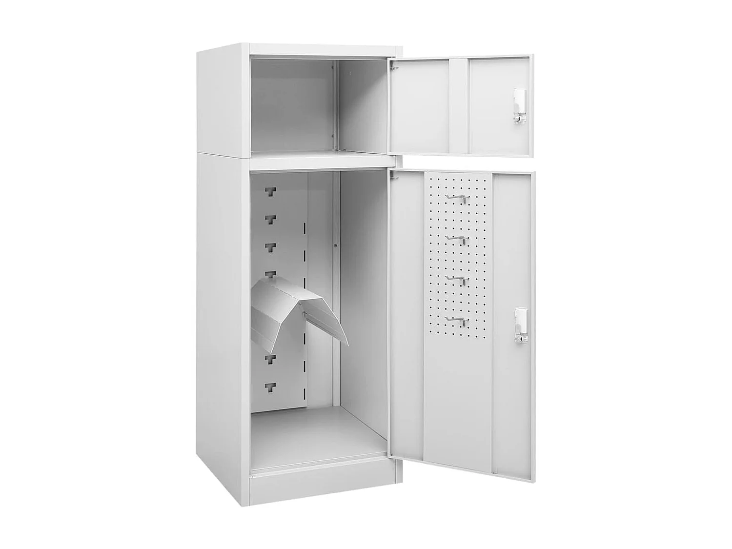 Armoire à selles Gris clair 53x53x140 cm Acier FR27340