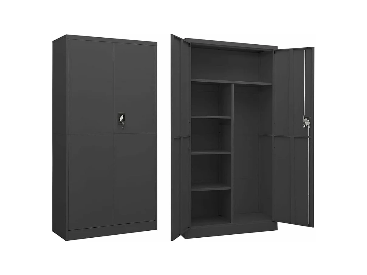 Armoire à casiers Anthracite 90x40x180 cm Acier FR94289