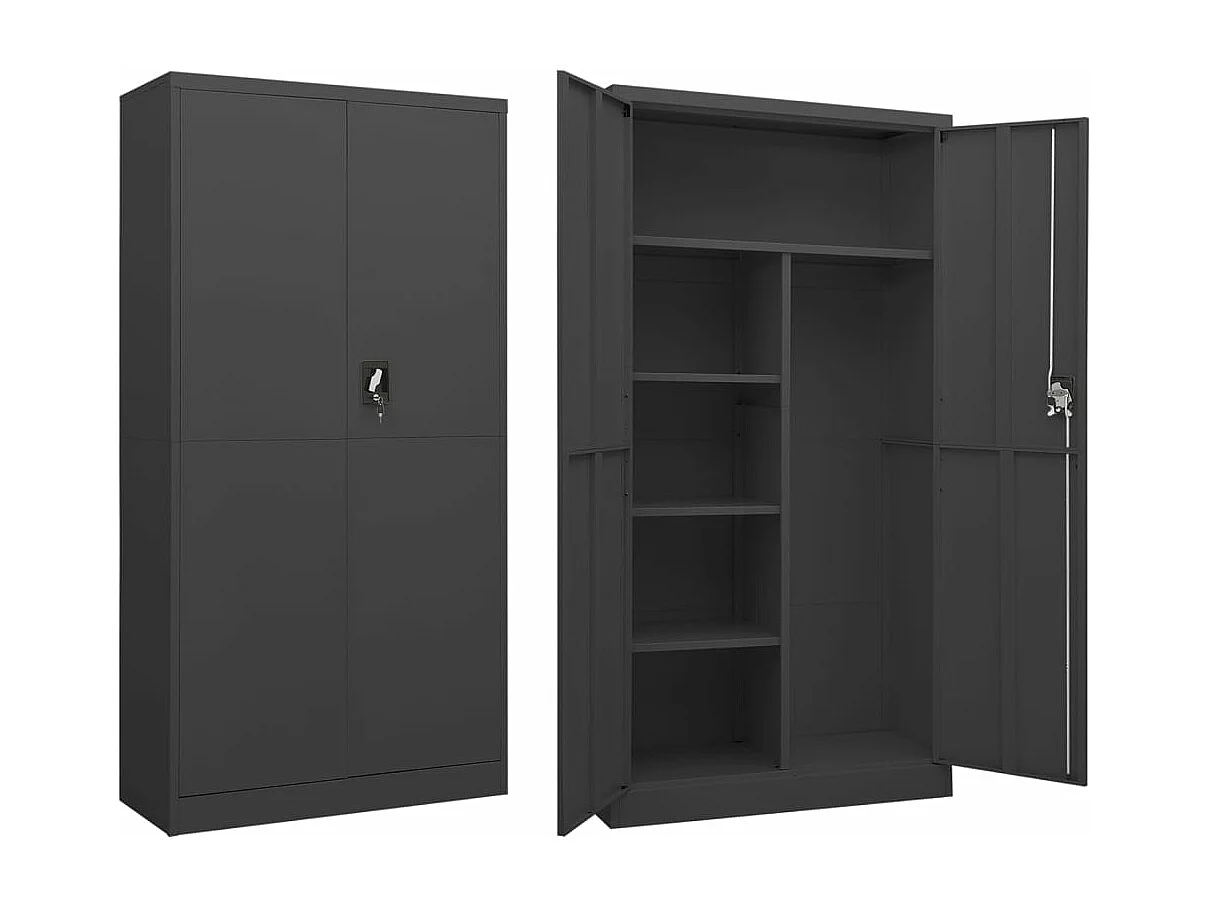 Armoire à casiers Anthracite 90x40x180 cm Acier FR94289