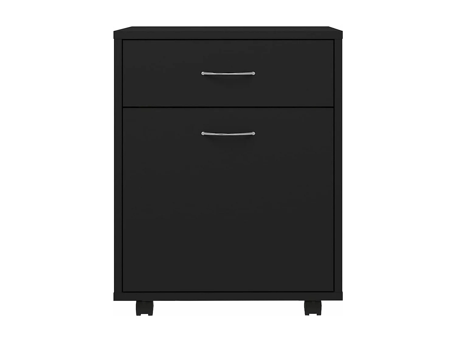 Armario con ruedas madera de ingeniería negro 45x38x54 cm ES355521