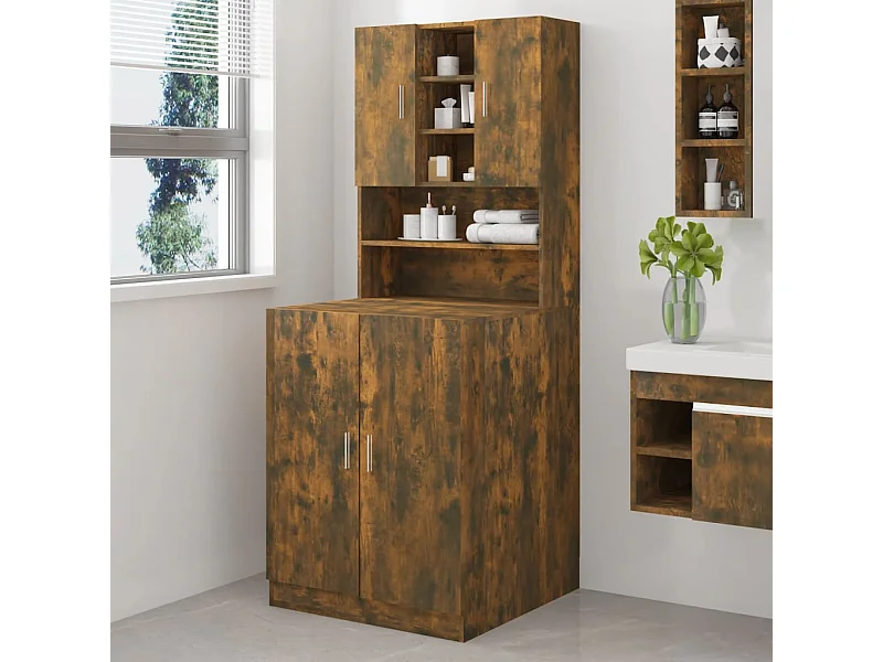 Armario de lavadora madera contrachapada color roble ahumado ES879325