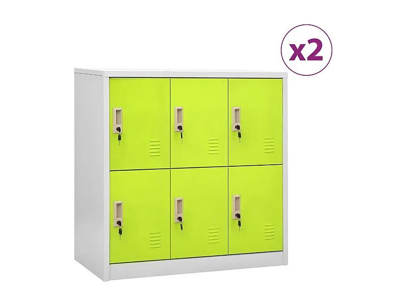 Lockerkasten 2 st 90x45x92,5 cm staal lichtgrijs en groen BE980245