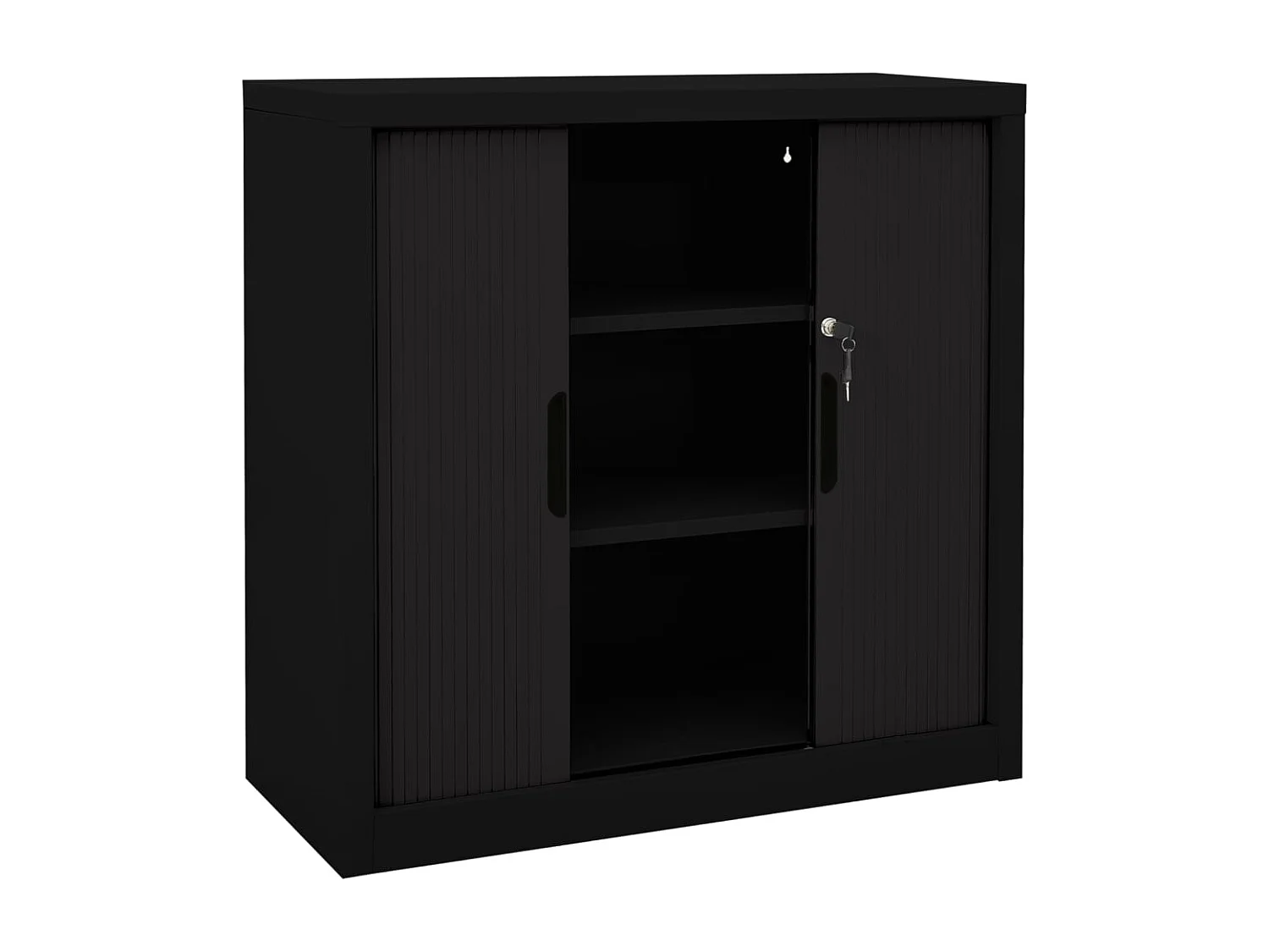 Armoire à portes coulissantes Noir 90x40x90 cm Acier FR10537