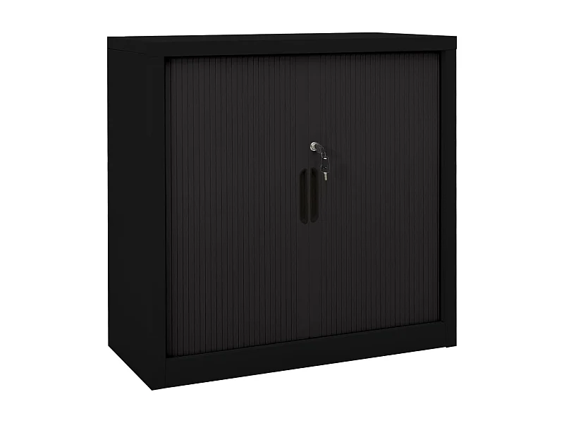 Armoire à portes coulissantes Noir 90x40x90 cm Acier FR10537