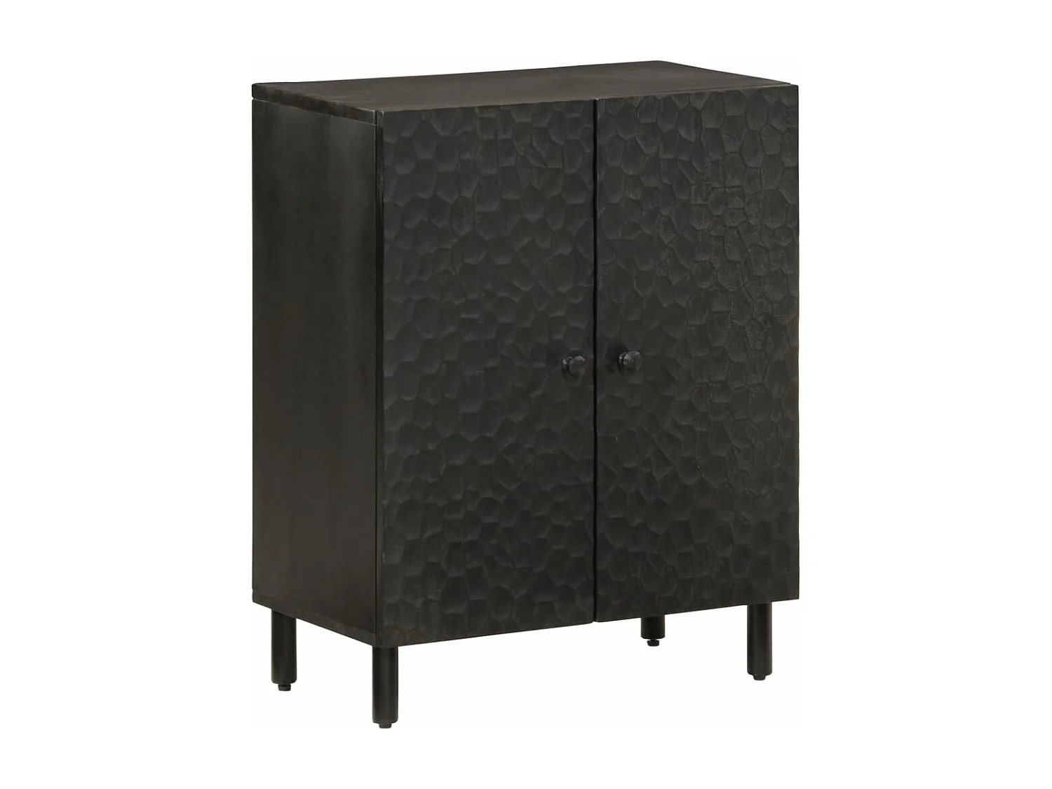 Armoire latérale noir 60x33x75 cm bois massif de manguier FR28717