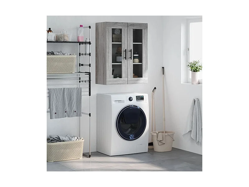 Armário de parede 69,5x34x90 cm cinzento sonoma PT190767