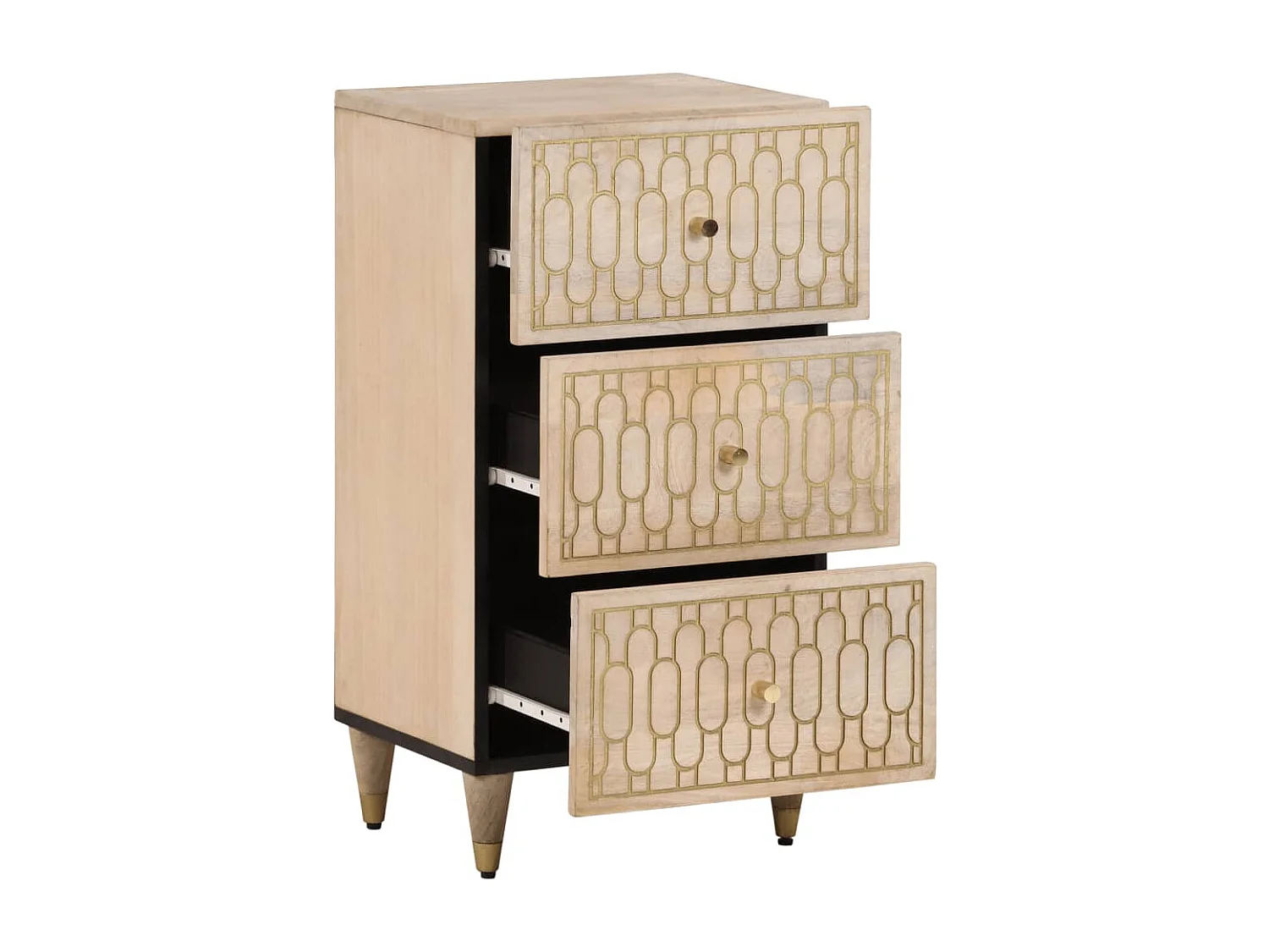 Armario auxiliar madera maciza de mango 40x33x75 cm ES819150