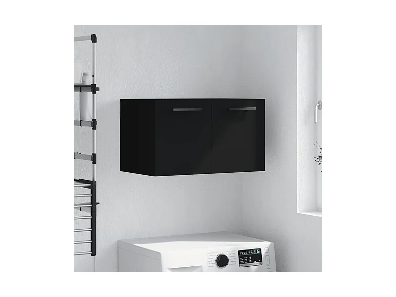 Armário de parede 60x36,5x35 cm derivados de madeira preto PT264862