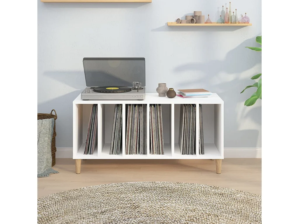 Armoire à disques blanc 100x38x48 cm bois d'ingénierie FR33524