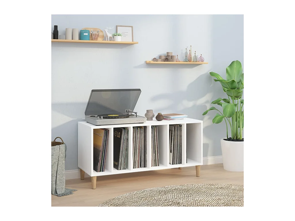 Armoire à disques blanc 100x38x48 cm bois d'ingénierie FR33524