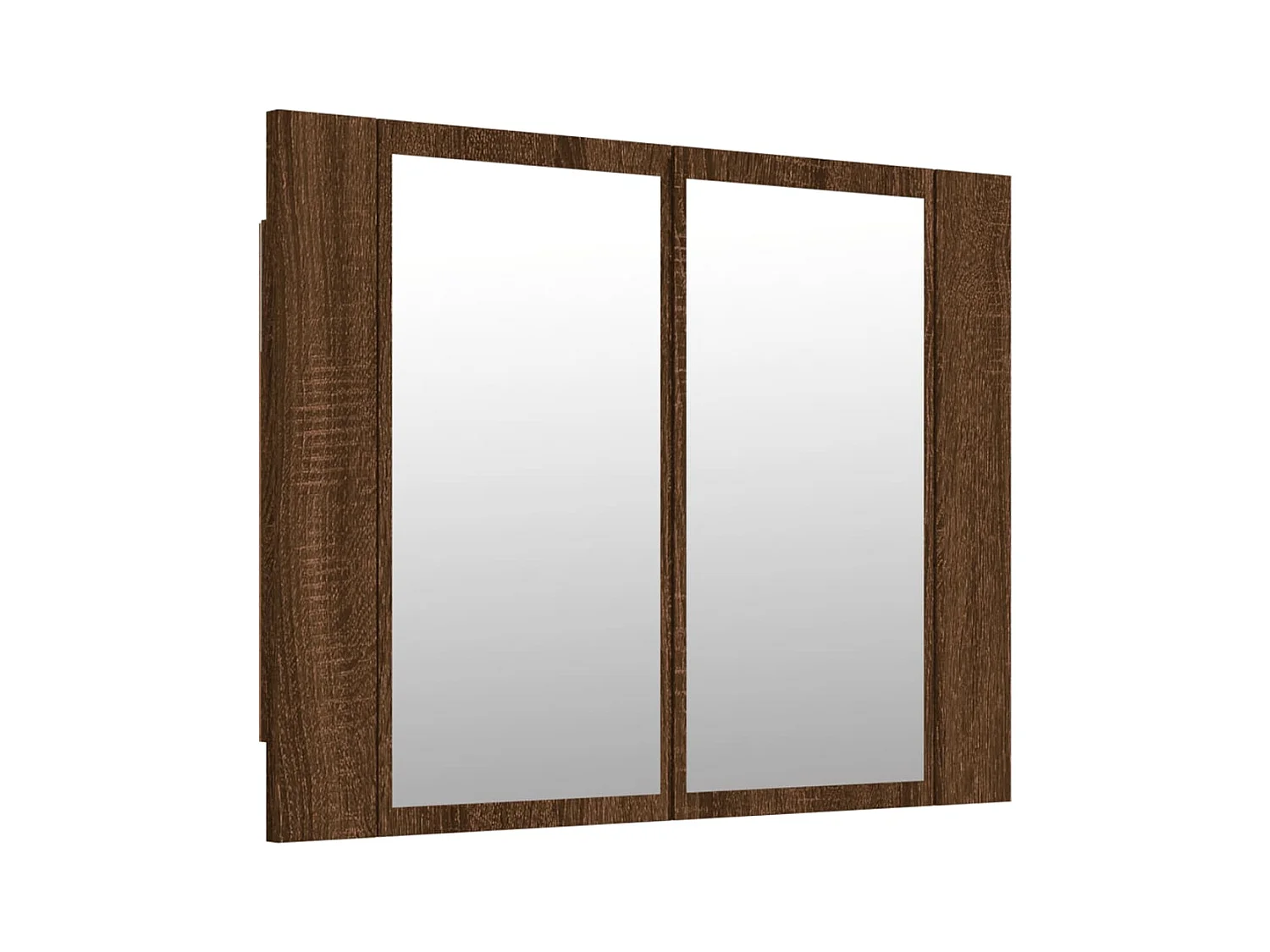 Armario con espejo y LED madera color marrón roble 60x12x45 cm ES977561