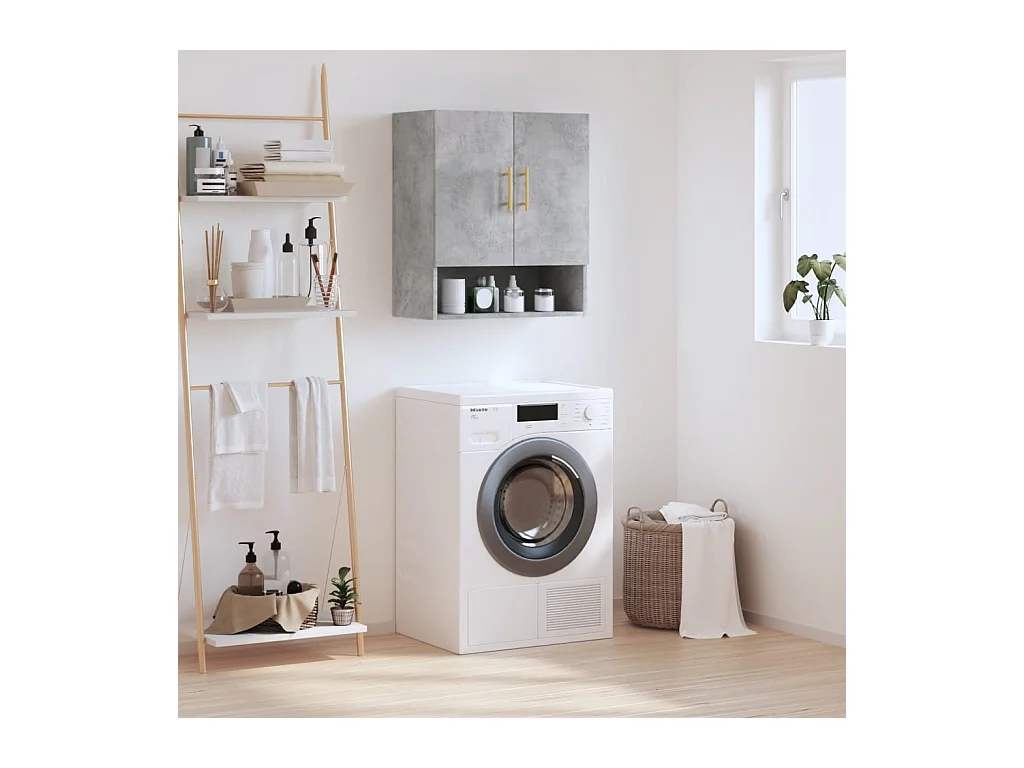 Armoire murale gris béton 60x31x70 cm bois d'ingénierie FR92806