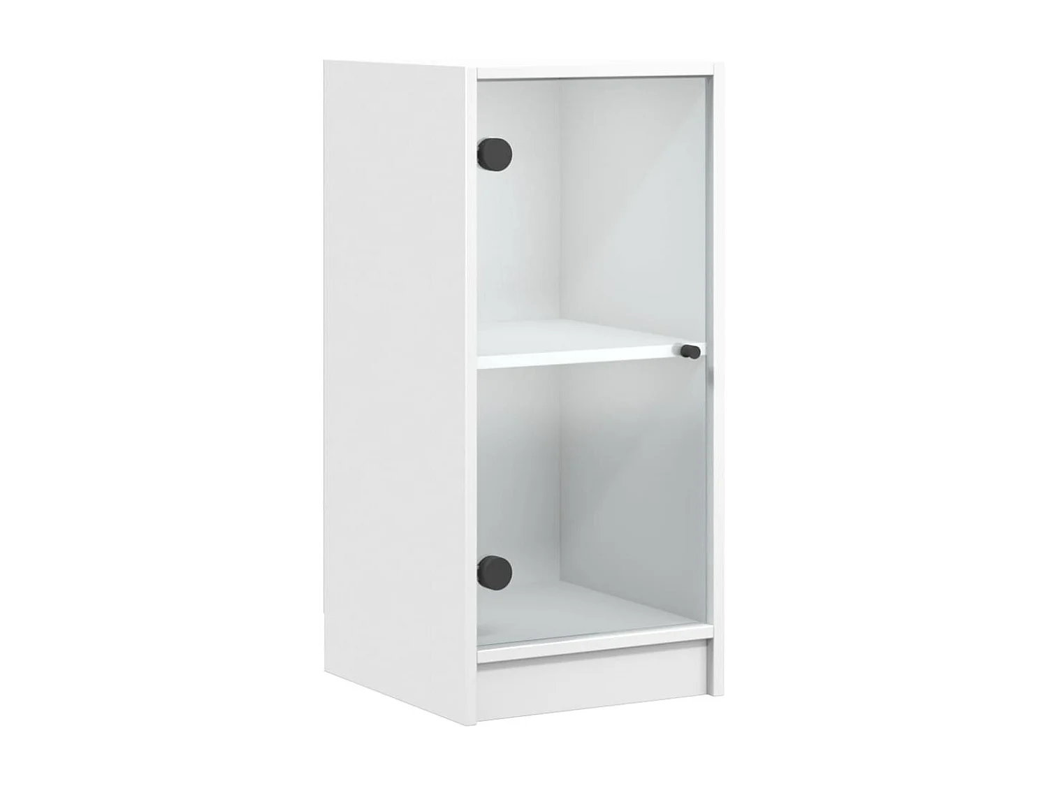 Armoire latérale avec portes en verre blanc 35x37x75,5 cm FR29342
