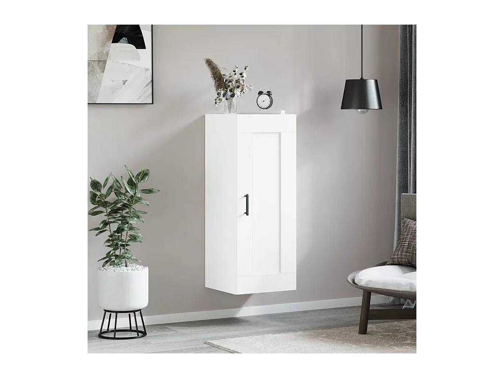 Armoire murale blanc 34,5x34x90 cm bois d'ingénierie FR68943
