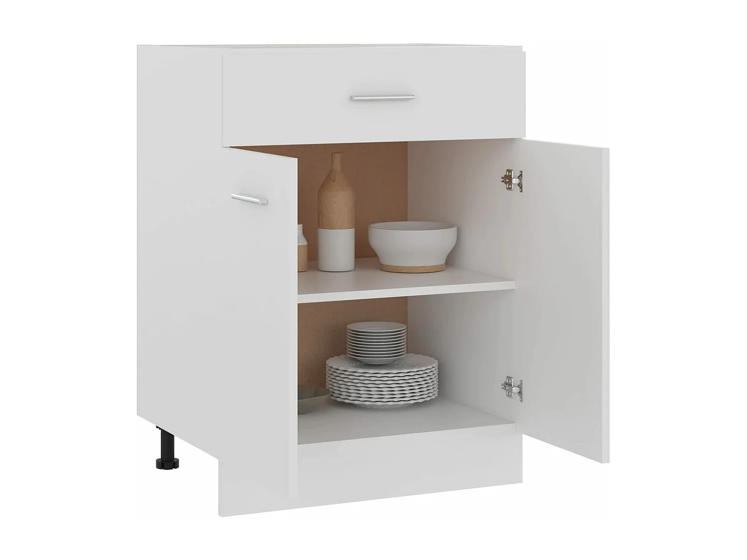 Armoire de plancher à tiroir Blanc 60x46x81,5cm Bois ingénierie FR70877