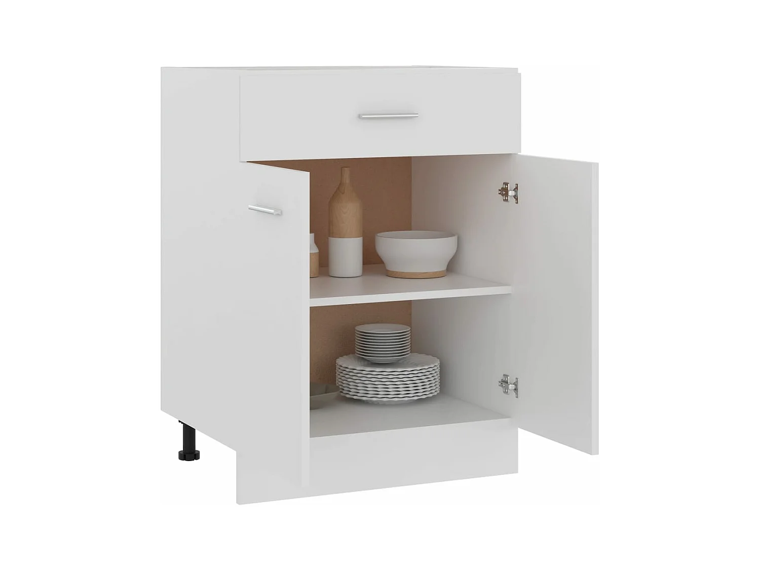 Armoire de plancher à tiroir Blanc 60x46x81,5cm Bois ingénierie FR70877