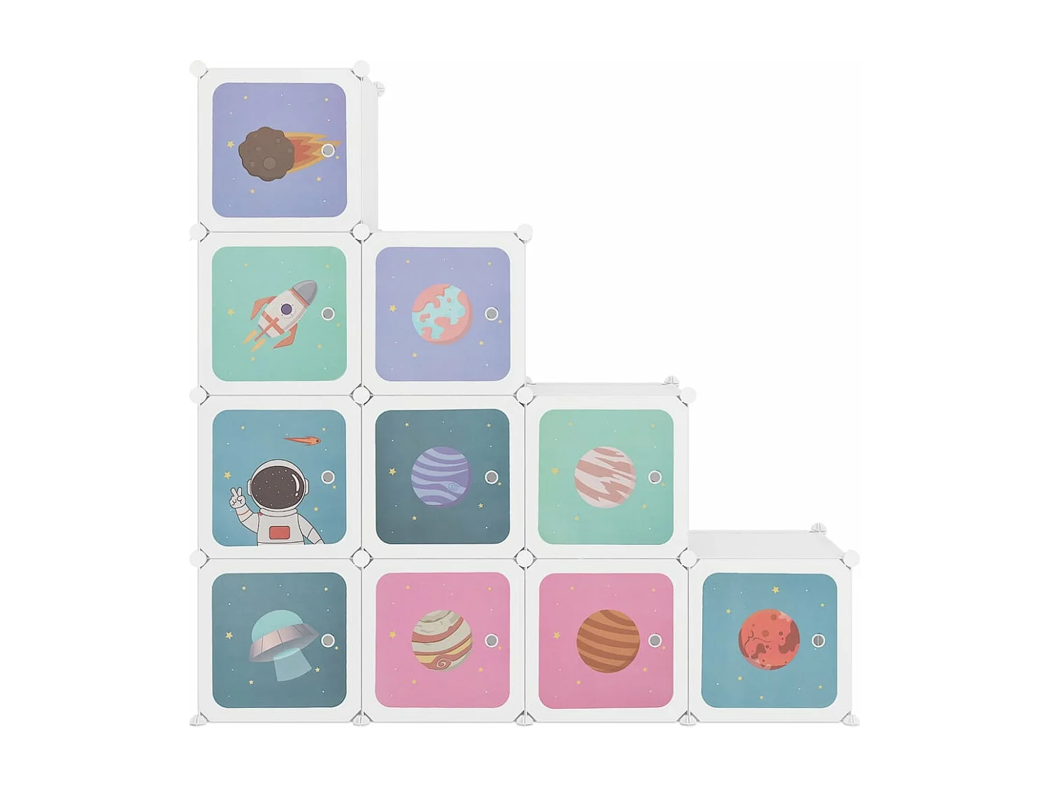 Armoire de rangement pour enfants avec 10 cubes Blanc PP FR89147