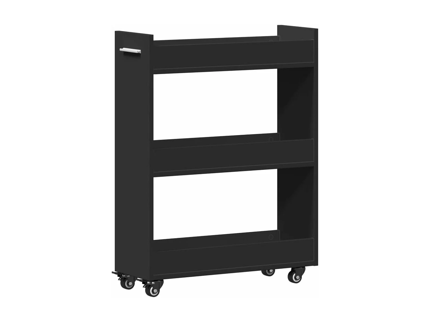 Armario con ruedas madera de ingeniería negro 60x22x79 cm ES163596