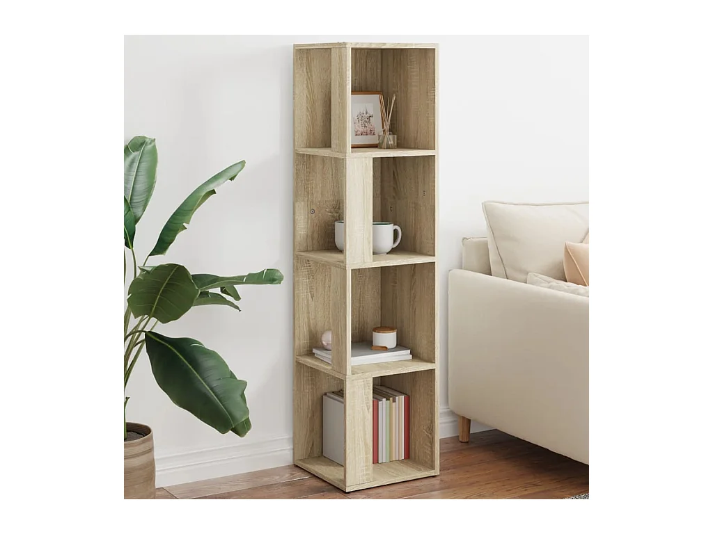 Hoekkast 33x33x132 cm bewerkt hout sonoma eikenkleurig BE467653