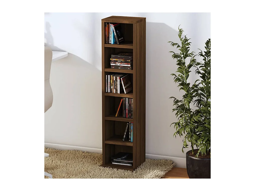 Armoire à CD Chêne marron 21x20x88 cm Bois d'ingénierie FR69466