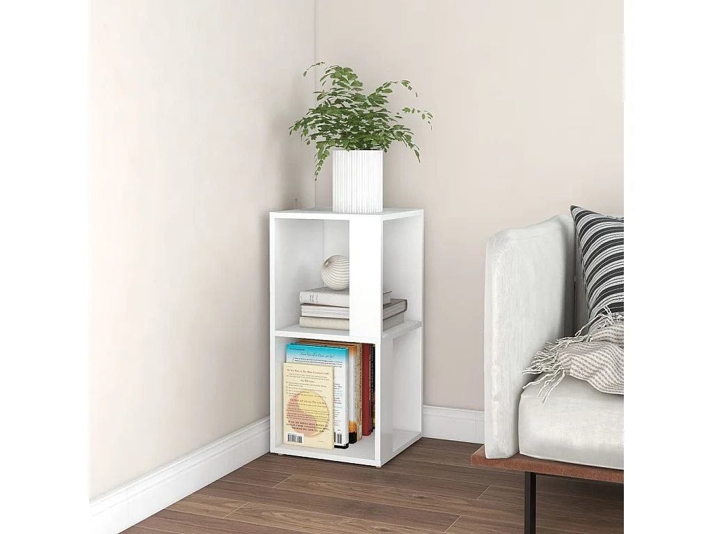 Hoekkast 33x33x67 cm bewerkt hout wit BE785877