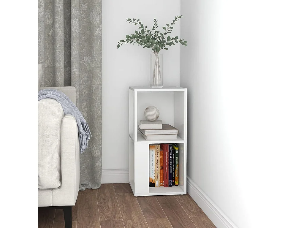 Hoekkast 33x33x67 cm bewerkt hout wit BE785877