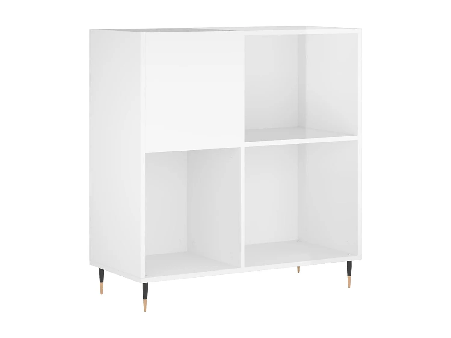 Armoire à disques blanc brillant 84,5x38x89cm bois d'ingénierie FR41076
