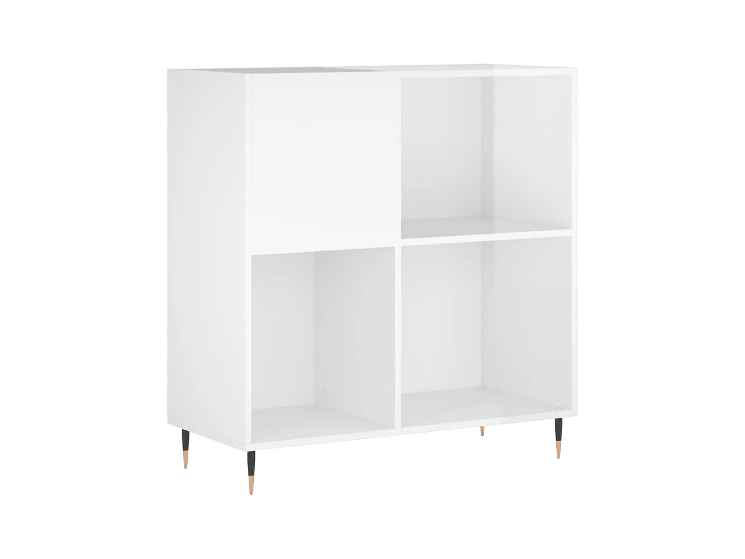 Armoire à disques blanc brillant 84,5x38x89cm bois d'ingénierie FR41076