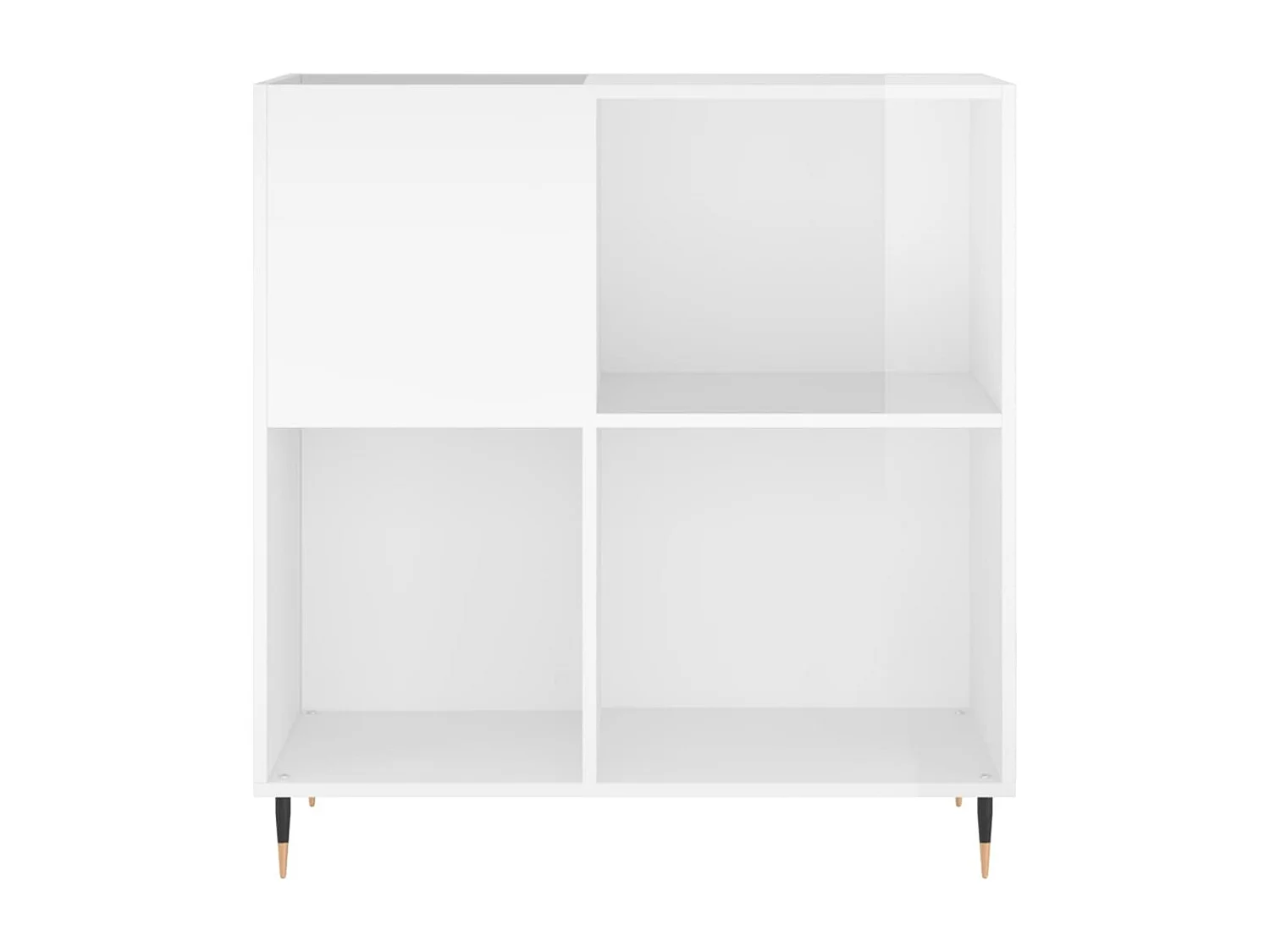 Armoire à disques blanc brillant 84,5x38x89cm bois d'ingénierie FR41076