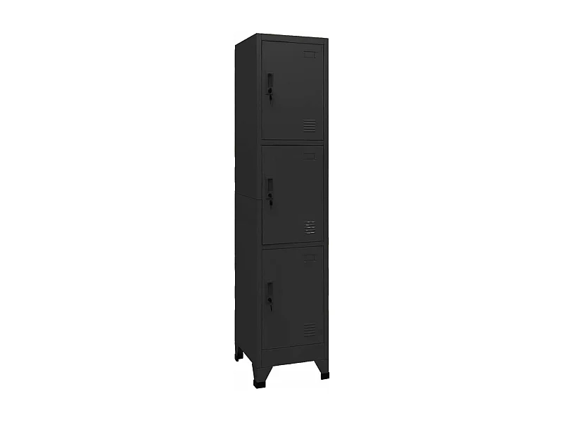 Taquilla de acero negro 38x45x180 cm ES778562