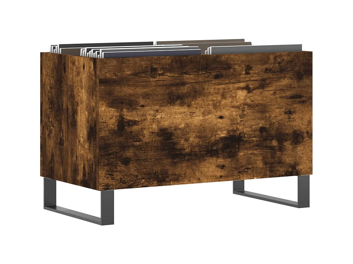 Platenkast 74,5x38x48 cm bewerkt hout gerookt eikenkleurig BE555826