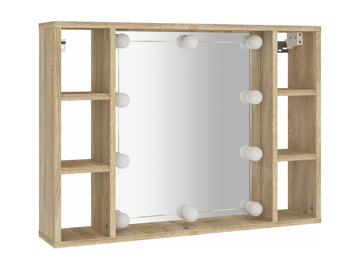 Armoire de miroir avec LED Chêne sonoma 76x15x55 cm FR94607
