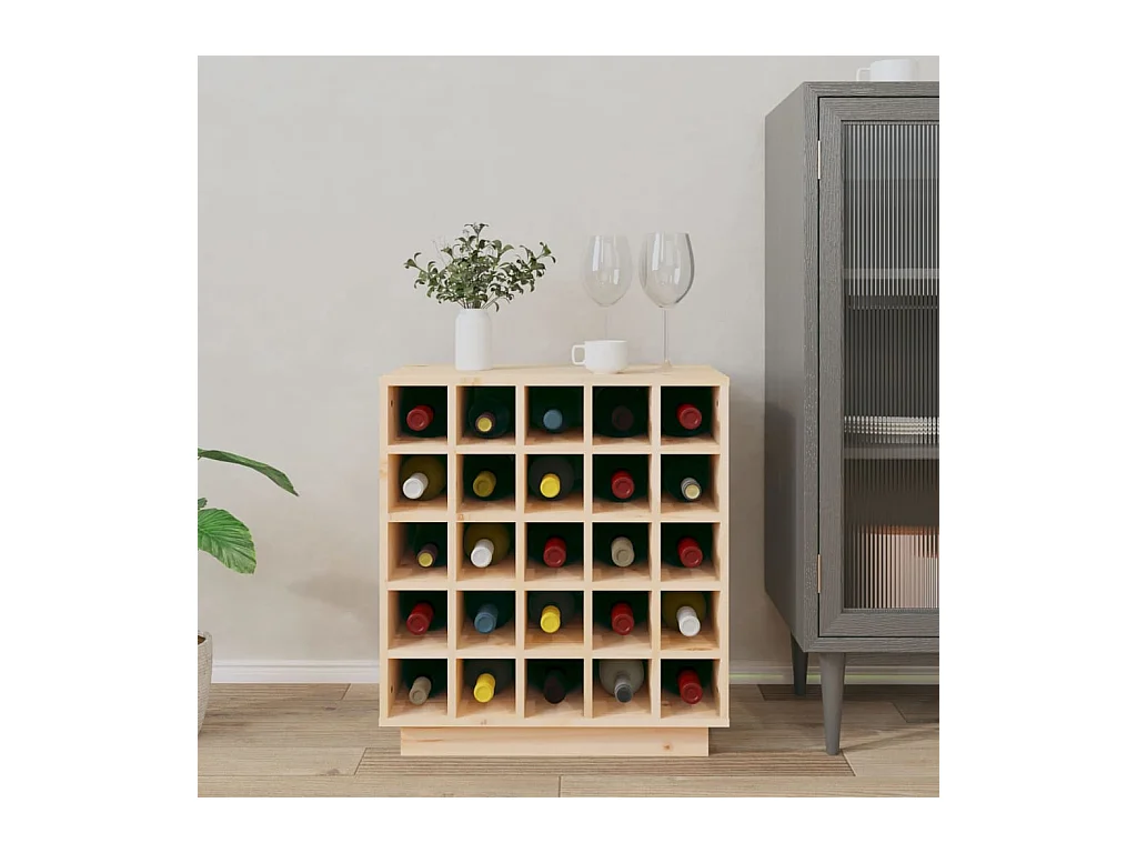 Armoire à vin 55,5x34x61 cm Bois de pin massif FR72321