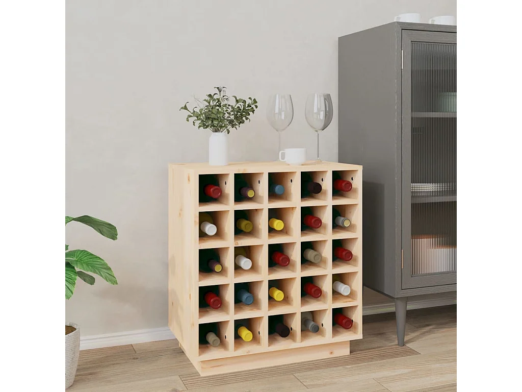 Armoire à vin 55,5x34x61 cm Bois de pin massif FR72321