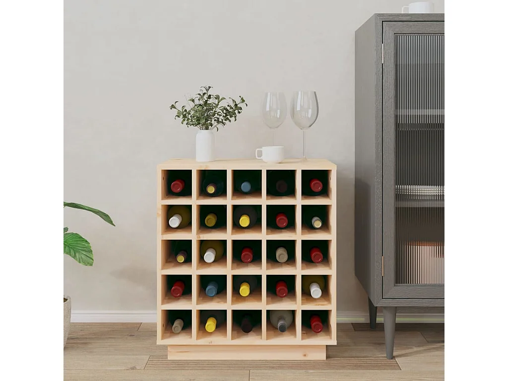 Armoire à vin 55,5x34x61 cm Bois de pin massif FR72321