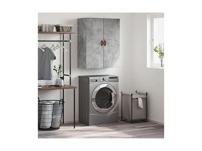 Armário de parede 69,5x34x90 cm cinzento cimento PT283698