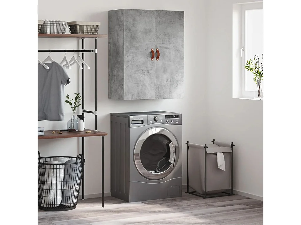 Armoire murale gris béton 69,5x34x90 cm FR20029